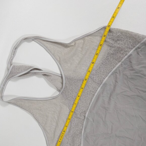 Lululemon Gray Racerback Mesh-Panel Tank Top M Lightweight Activewear - Picture 7 of 11